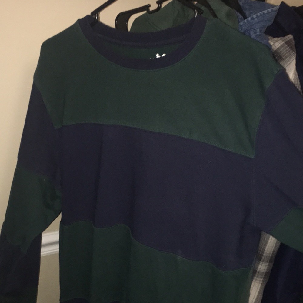 Vintage style blue and green sweater